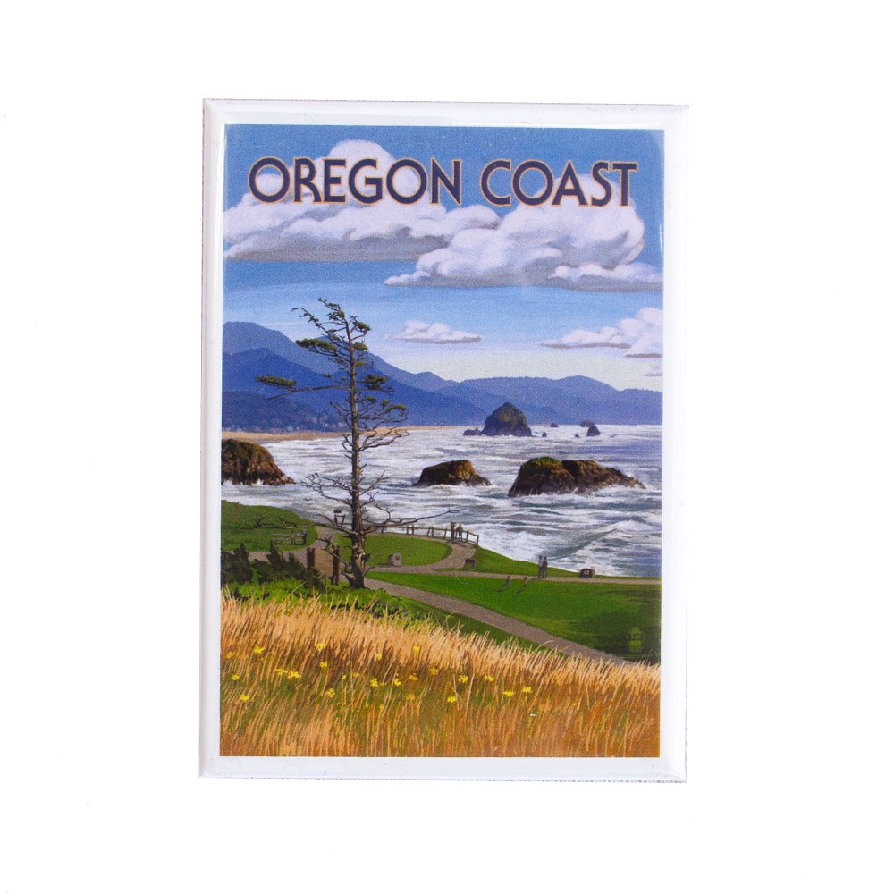 PNW/Oregon Spirit, Magnets, Gifts, Lantern Press, Oregon Coast, Haystack, 846909